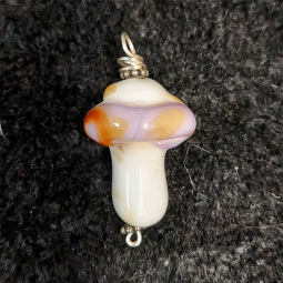 Flamework Blown Glass Mushroom Pendant 2